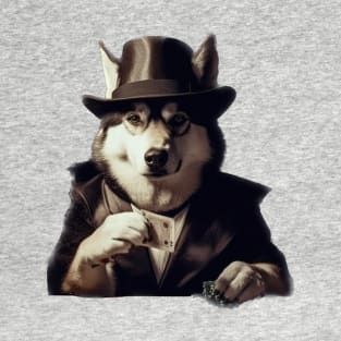 Poker playing husky T-Shirt
